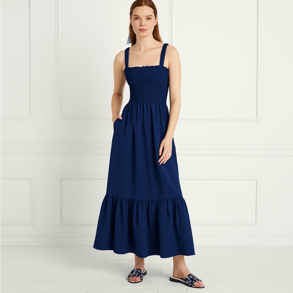 Hill House Anjuli dress in navy crepe- XL